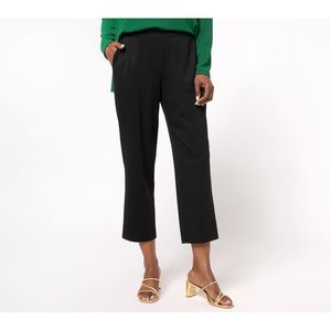 Susan Graver Women's Petite Pants PM Essentials Supreme Knit Pet Black A607346